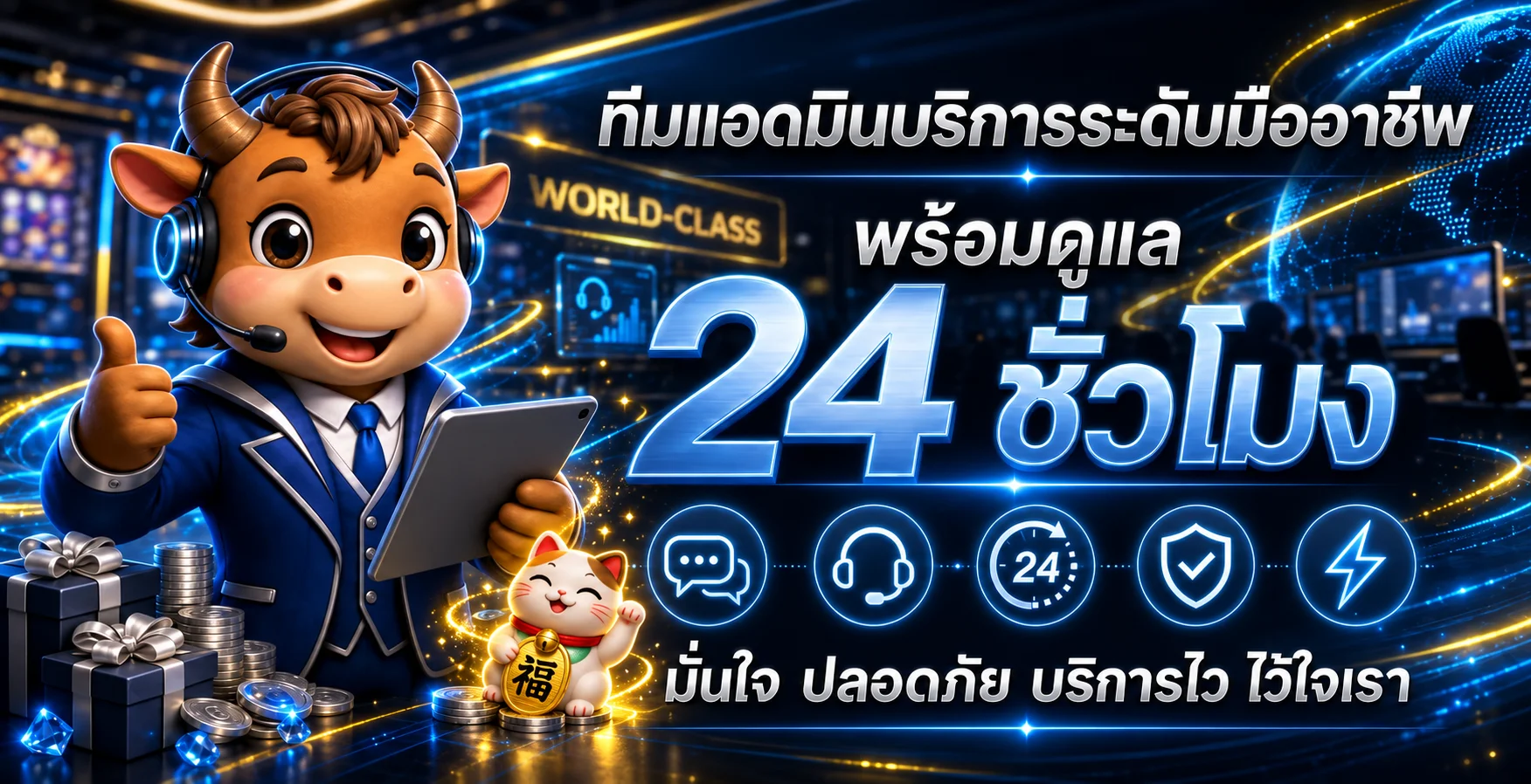 แบนเนอร์ WORLD-CLASS ทีมดูแลสล็อตออนไลน์ตลอดวัน